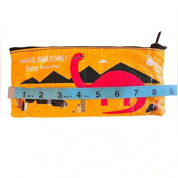 Blue Q Dinosaur “Who’s Awesome? You’re Awesome!” Pencil Case - Picture 2 of 8